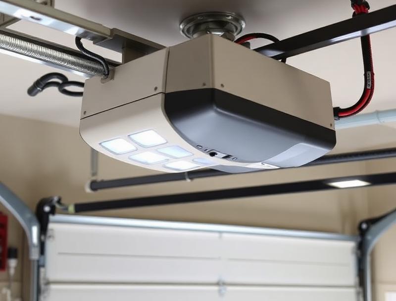 Garage door opener with surge protector installed for family safety