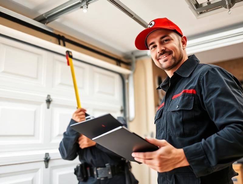 Garage Door Westport technician measuring for professional installation